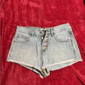 Casual Light Blue Jean Shorts for Women